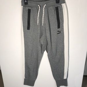 Puma Joggers Gray Cuffed Sweatpants